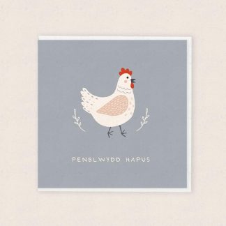 Welsh Children's Chicken Birthday Card Carden Cymraeg Penblwydd Plentyn Iâr Cardiau Cymraeg